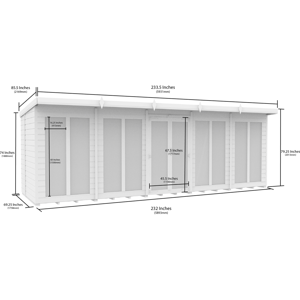 DIY Sheds 20 x 6ft Tongue and Groove Timber Pent Summerhouse Image 7