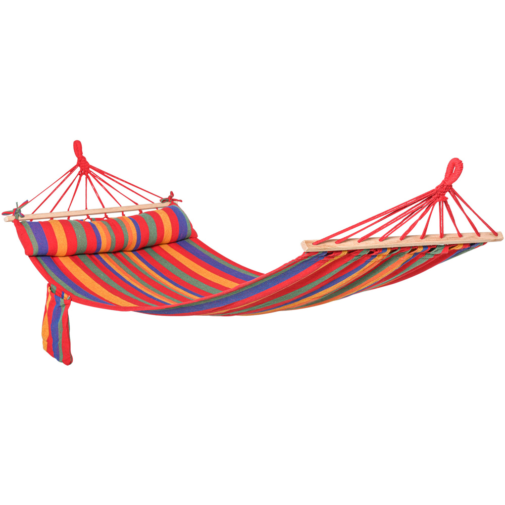 Outsunny Multicolour Hammock with Headrest Image 2
