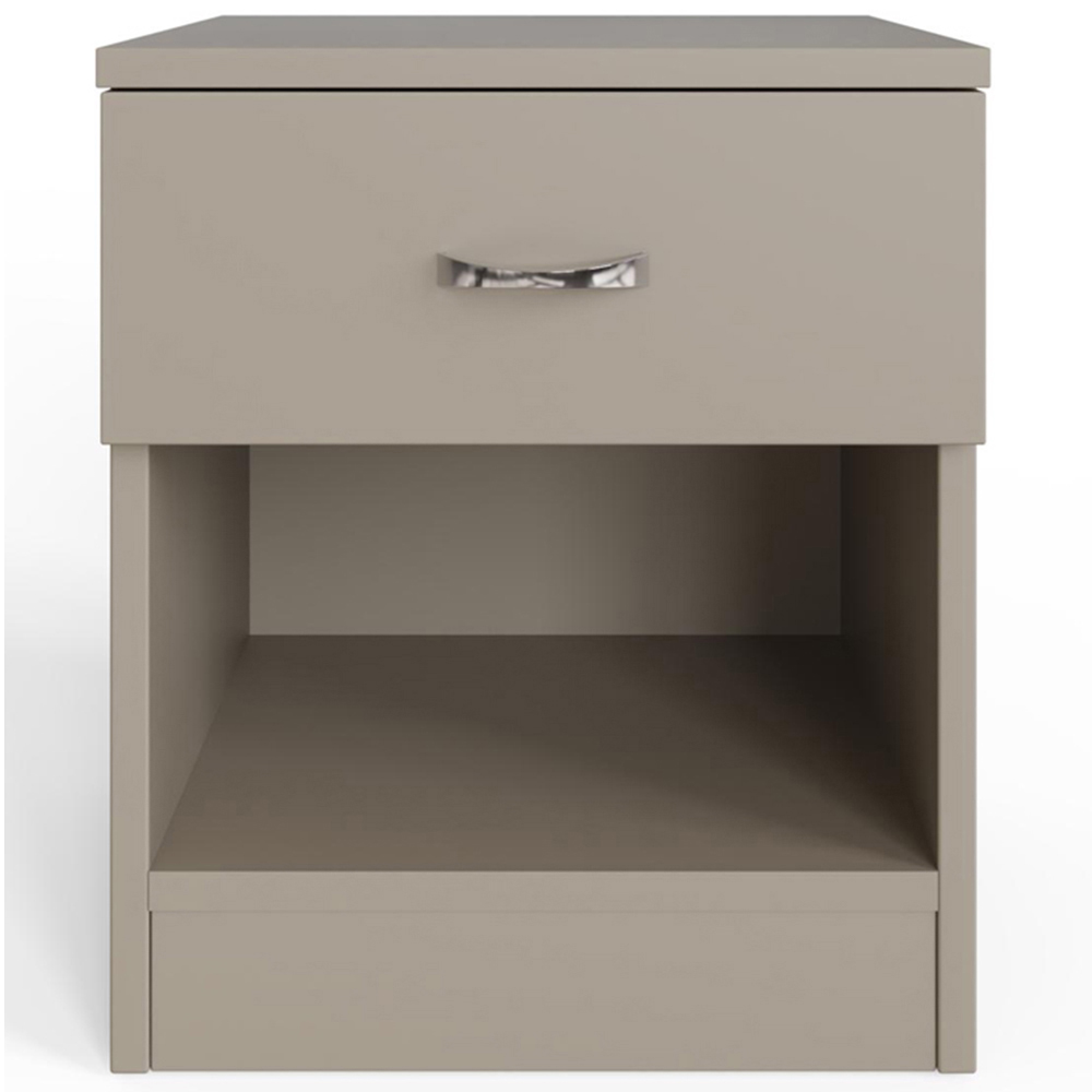 FWStyle Promo Single Drawer Putty Modern Bedside Table Image 4