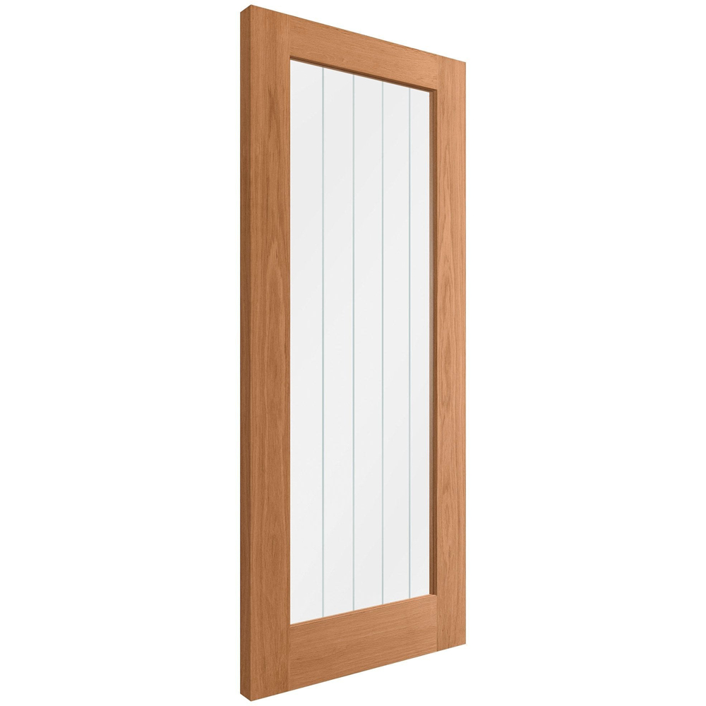Farley Oak Veneer Fully Finished 1 Light Obscure Lined Clear Internal Glass Door 2040 x 726 x 40mm Image 3