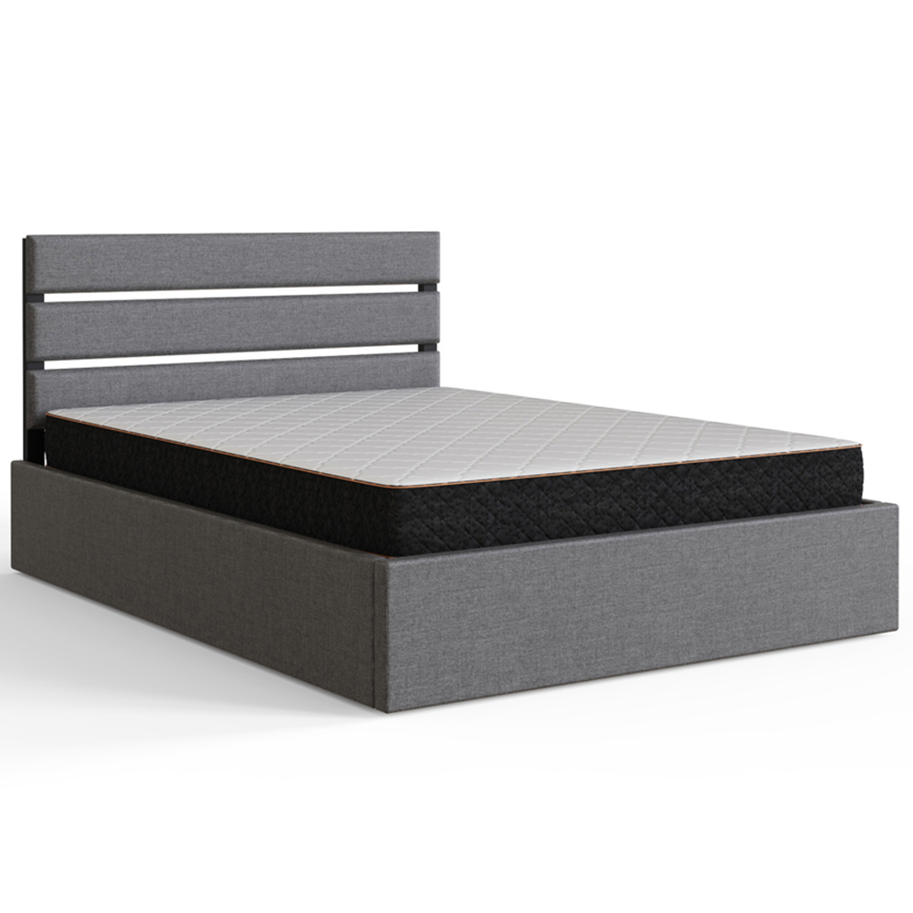 GFW Hudson King Size Grey End Lift Ottoman Bed with SC Bonnell Mattress Image 2
