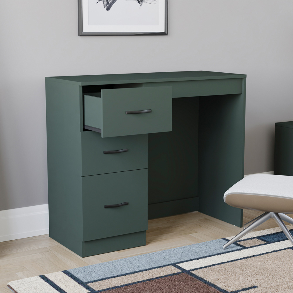 Vida Designs Riano 3 Drawer Jasper Green Dressing Table Image 4