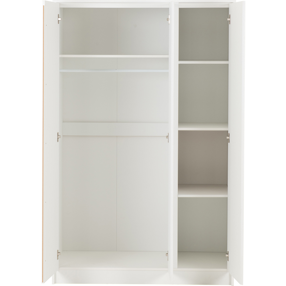 Seconique Malvern 3 Door White Wardrobe Image 4