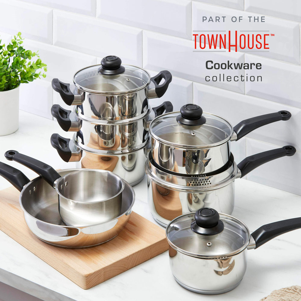 Swan Townhouse 3 Piece Stainless Steel Saucepan Set Image 6