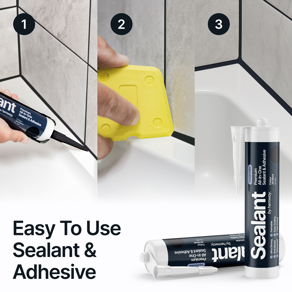 Hemway Jet Black All-in-One Construction Hybrid Polymer Sealant and Adhesive 300ml Image 2