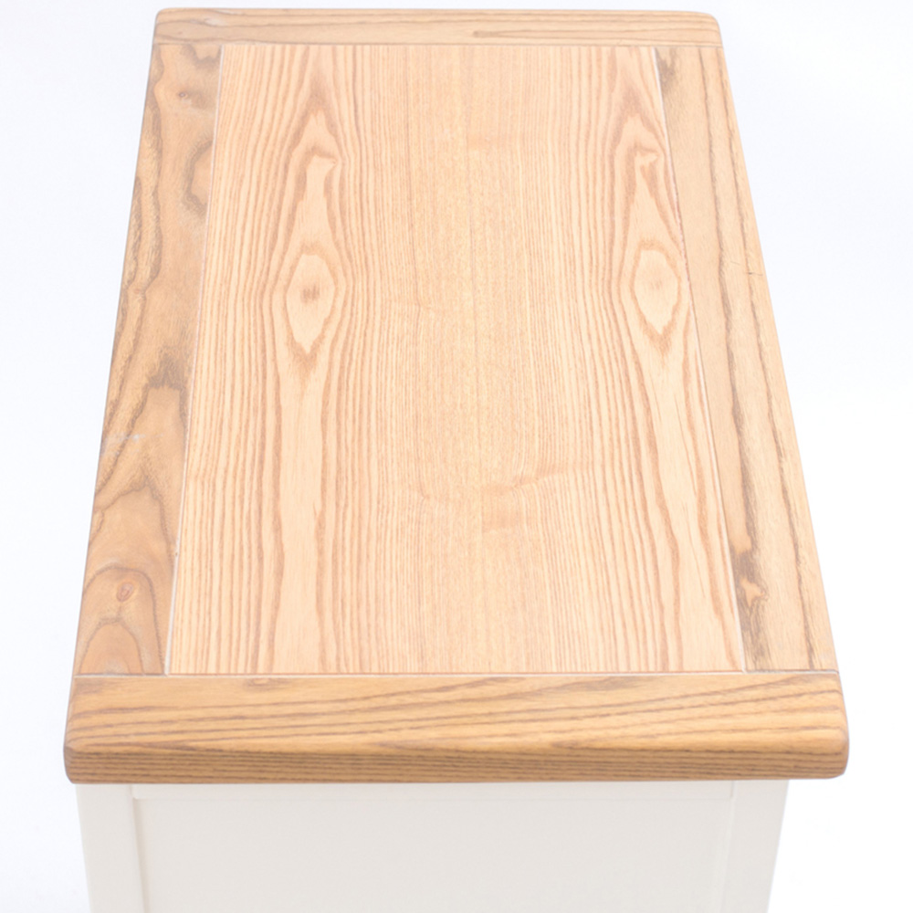 Cabinet Bits Cosenza 5 Drawer White Chrome Cup Handle Chest of Drawers Image 6