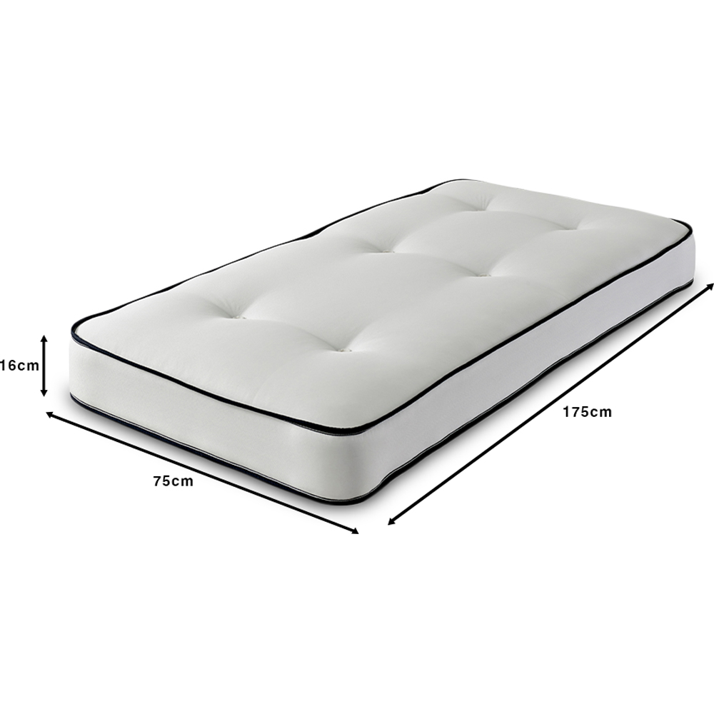 Extreme Comfort Shorty Size Blue and White Tufted Open Coil Spring Mattress Image 5
