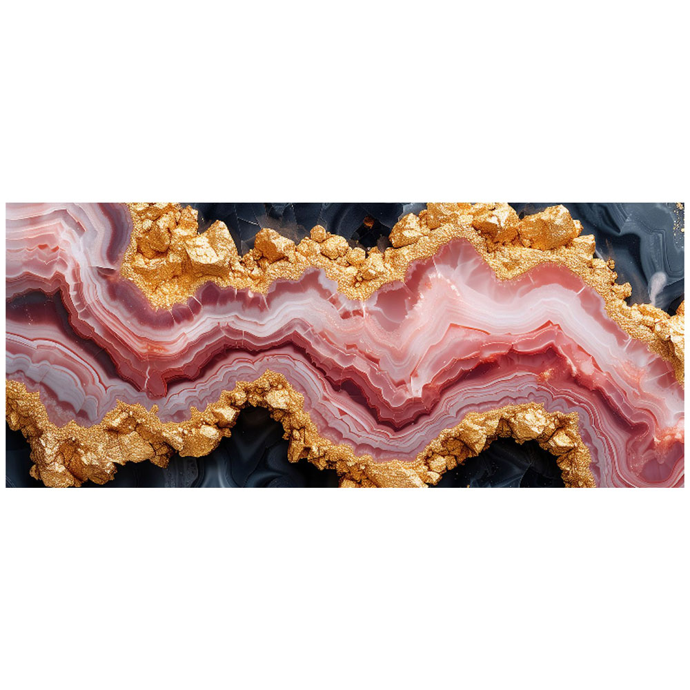 Warren Reed Designer Black and Pink Marble Effect Bathroom Splashback 25 x 60cm Image 2