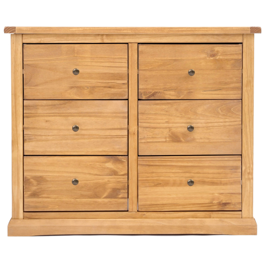 Cabinet Bits Lucca 6 Drawer Brown Brass Knob Chest of Drawers Image 3