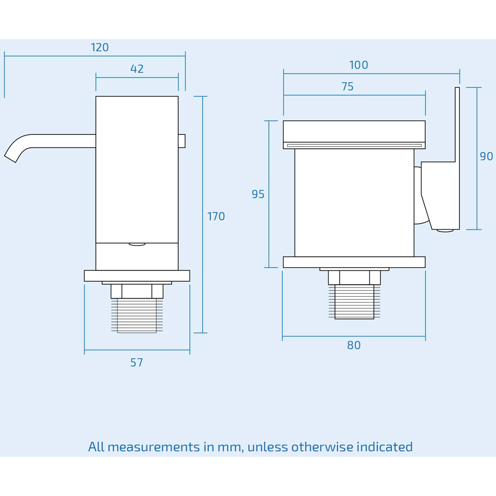 Nes Home Waterfall Chrome Basin Mixer Tap with Waste Image 3