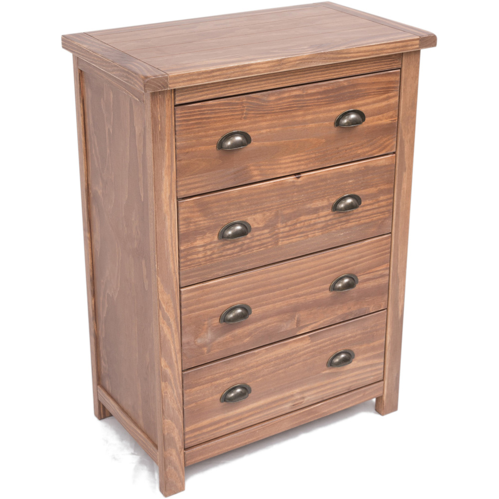 Cabinet Bits Padua 4 Drawer Light Brown Brass Cup Handle Chest of Drawers Image 4