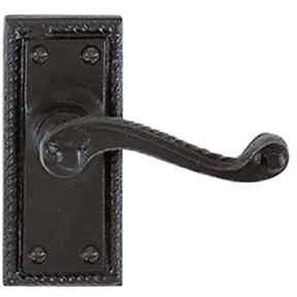 Golden Grace Georgian Design Matt Black Lever Latch Handle Pair 4 Pack Image 2