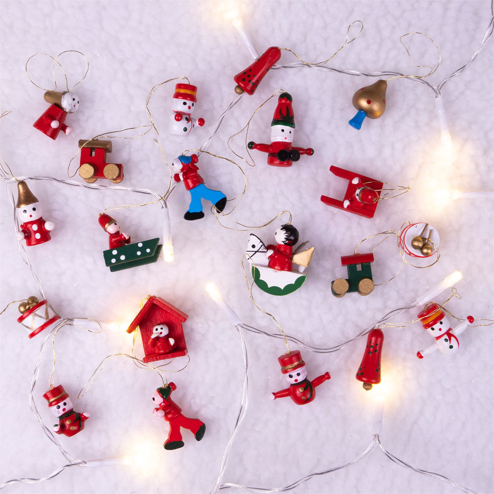 St Helens Assorted Wooden Hanging Decorations 20 Pack Image 5