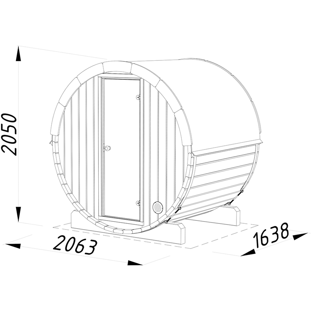 Palmako Anita 6.5 x 5.2ft Outdoor Barrel Wooden Sauna Image 9