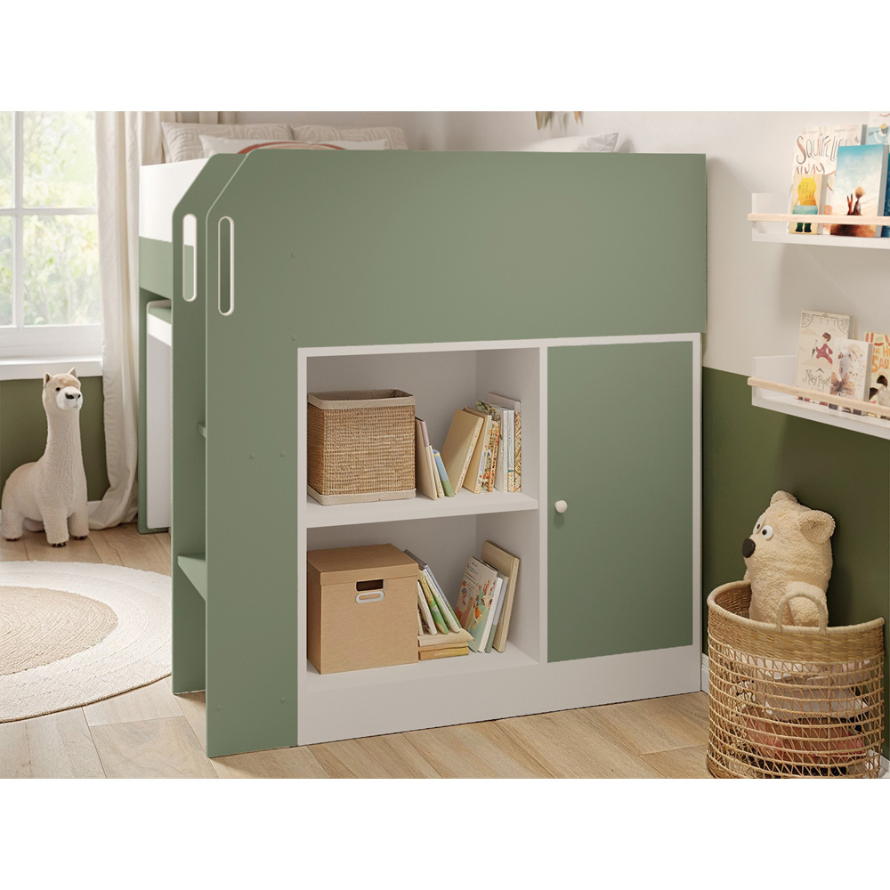Flair Aiden Single Olive Green Cabin Bed Mid Sleeper Image 4