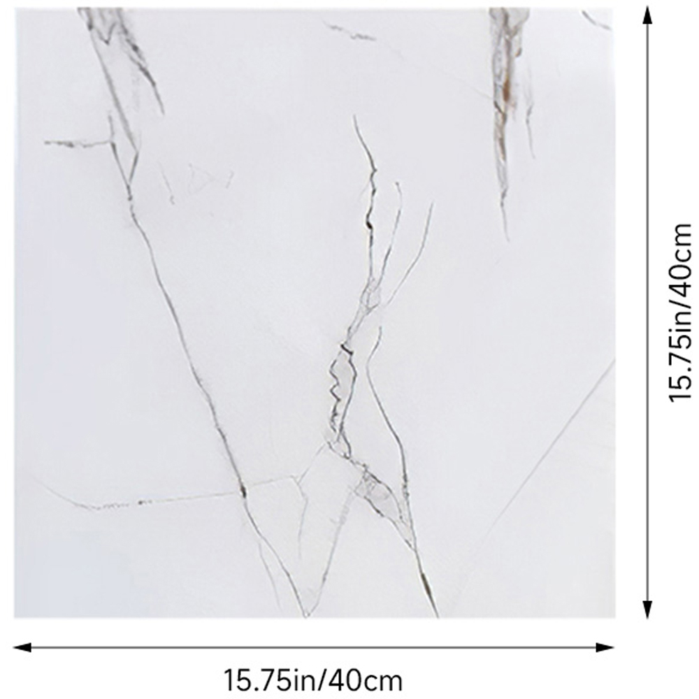 Living and Home Marble Patterned Calacatta White Self Adhesive PVC Wall Sticker 10 Pack Image 3