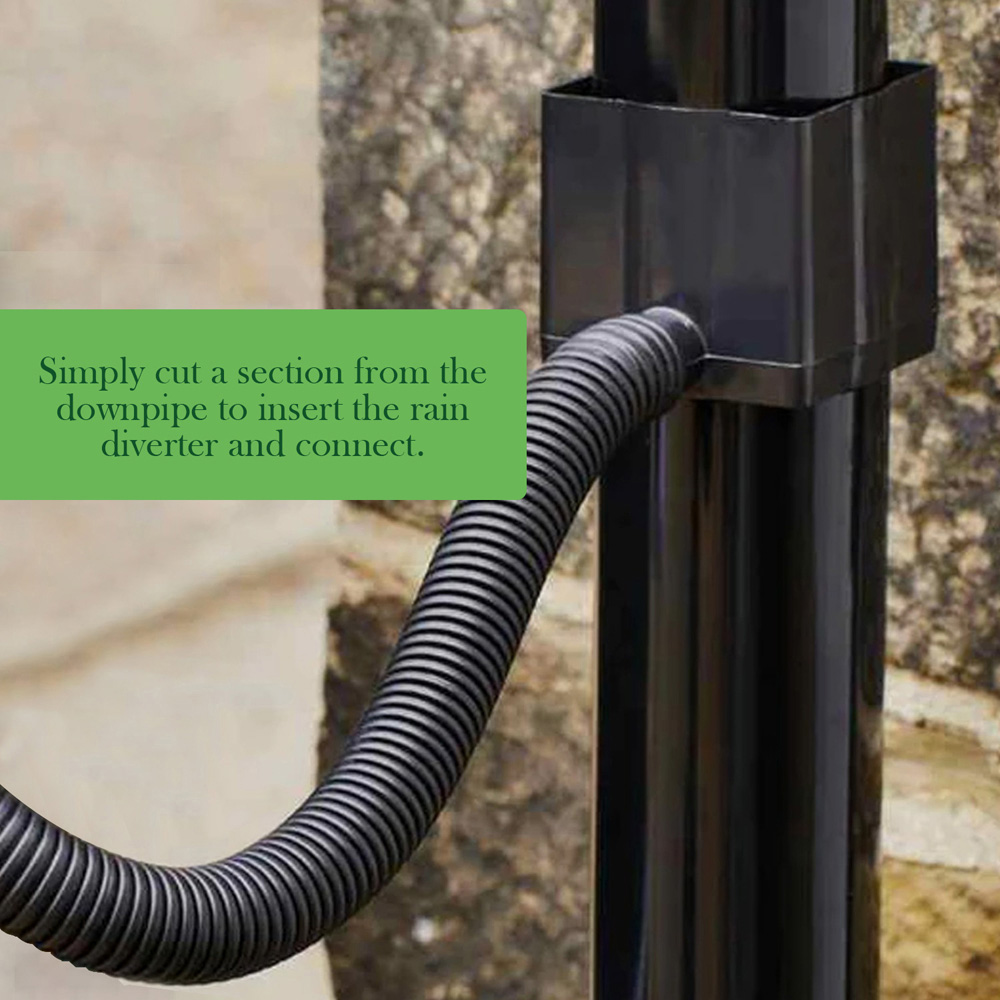 Graf Brown Tall and Slim Water Butt Tank with Tap and Diverter 350L Image 7