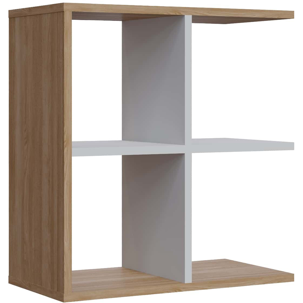 Decorotika Hamlet 4 Shelf Oak and White Side Table Image 2