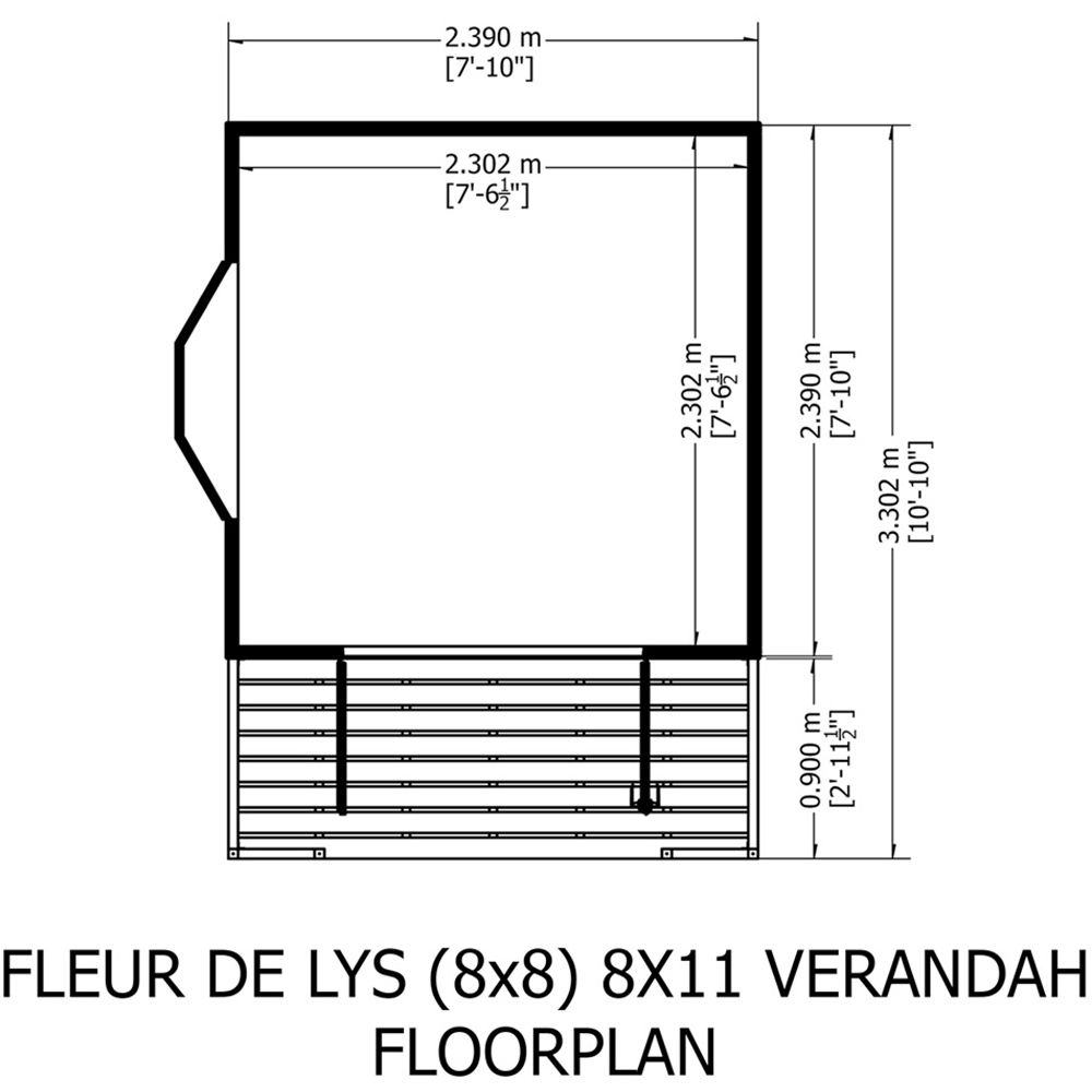 Shire Fleur De Lys 8 x 11ft Double Door Shiplap Apex Summerhouse Image 3