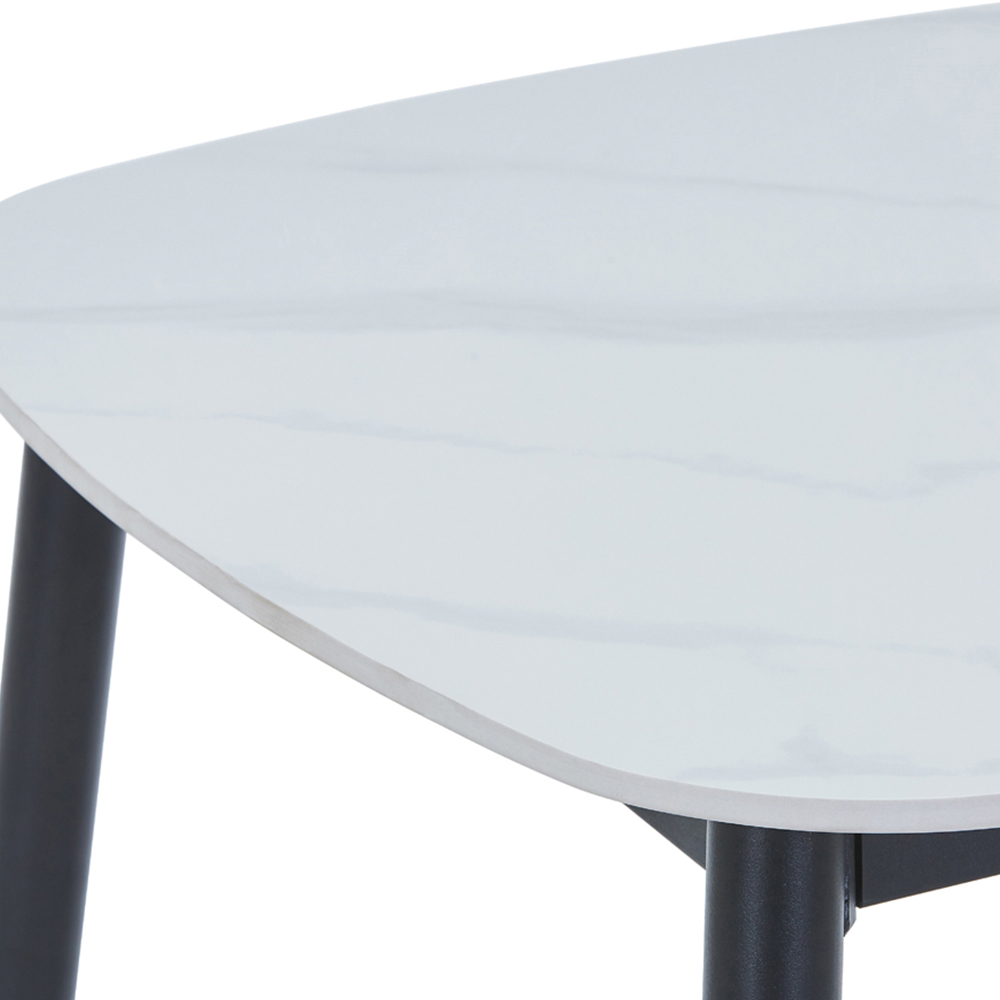 Core Products Aspen 2 Seater Square Dining Table Gloss White Sintered Stone and Black Image 3