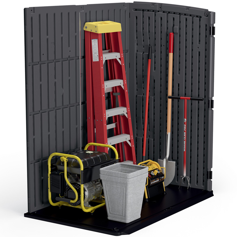 Suncast Hamilton 6.2 x 3.2ft Peppercorn Grey Storage Cabinet Image 3