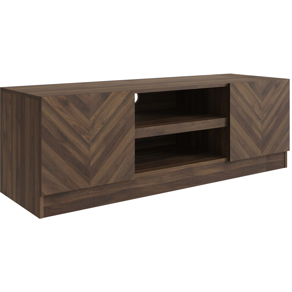 GFW Catania 2 Door 2 Shelf Royal Walnut TV Unit Image 2