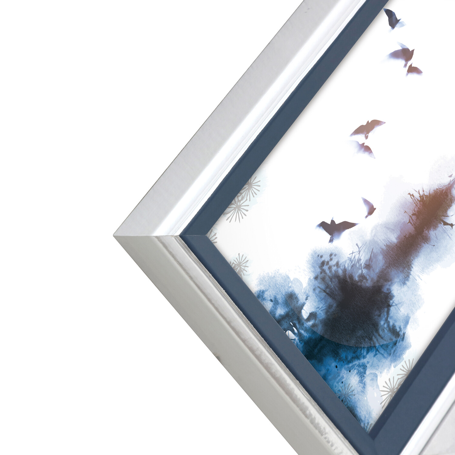 Southwold Blue and Marble 6 Aperture Frame - Blue and White Image 2