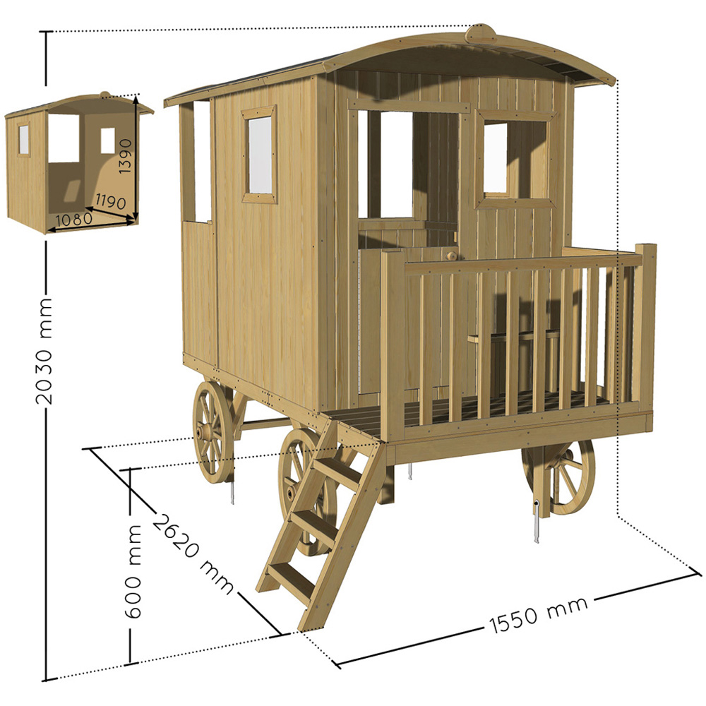 Soulet Carry 6 x 8ft Kids Wooden Shepherds Hut Playhouse Image 9