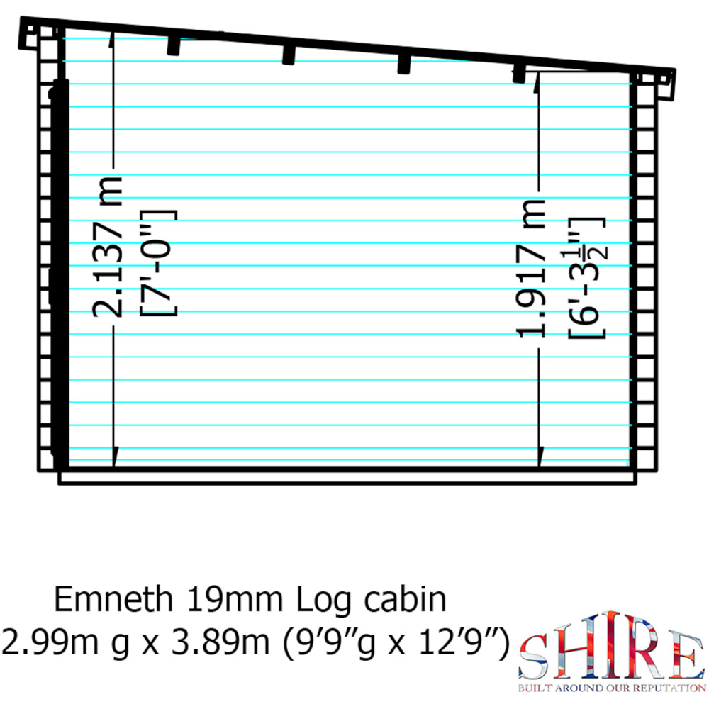 Shire Emneth 10 x 13ft Double Door Log Cabin Image 9