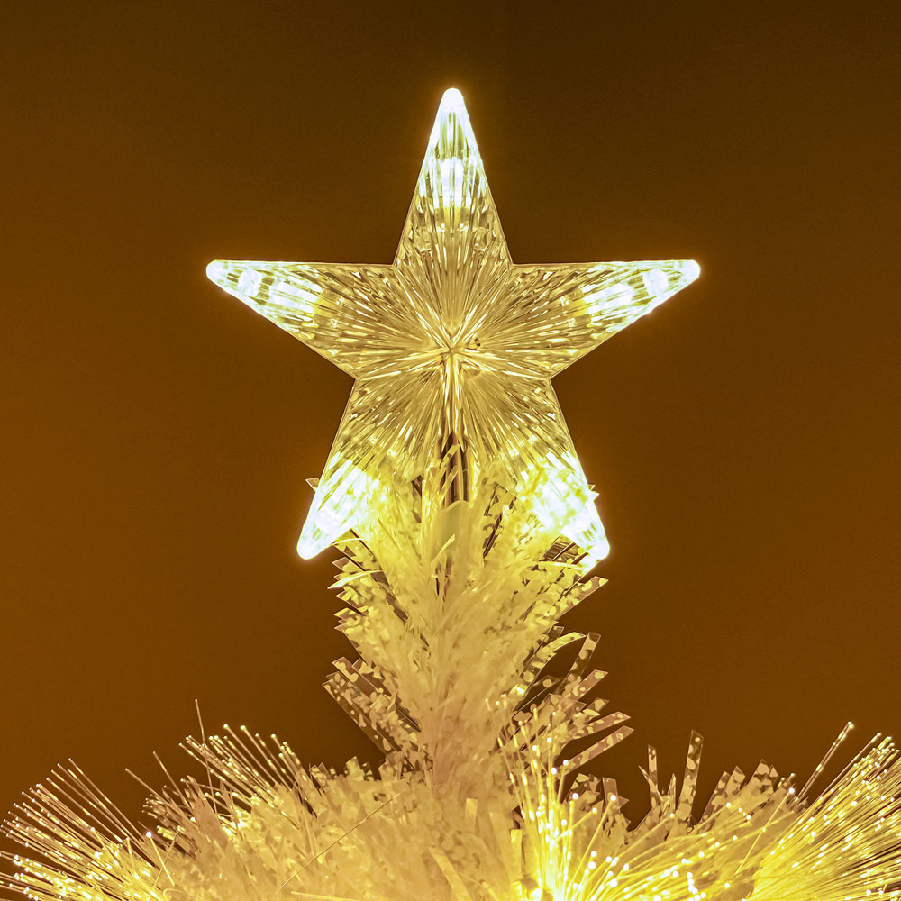 The Christmas Centre 170 Warm White LED Pre-Lit White Fibre Optic Artificial Xmas Tree 5ft Image 4