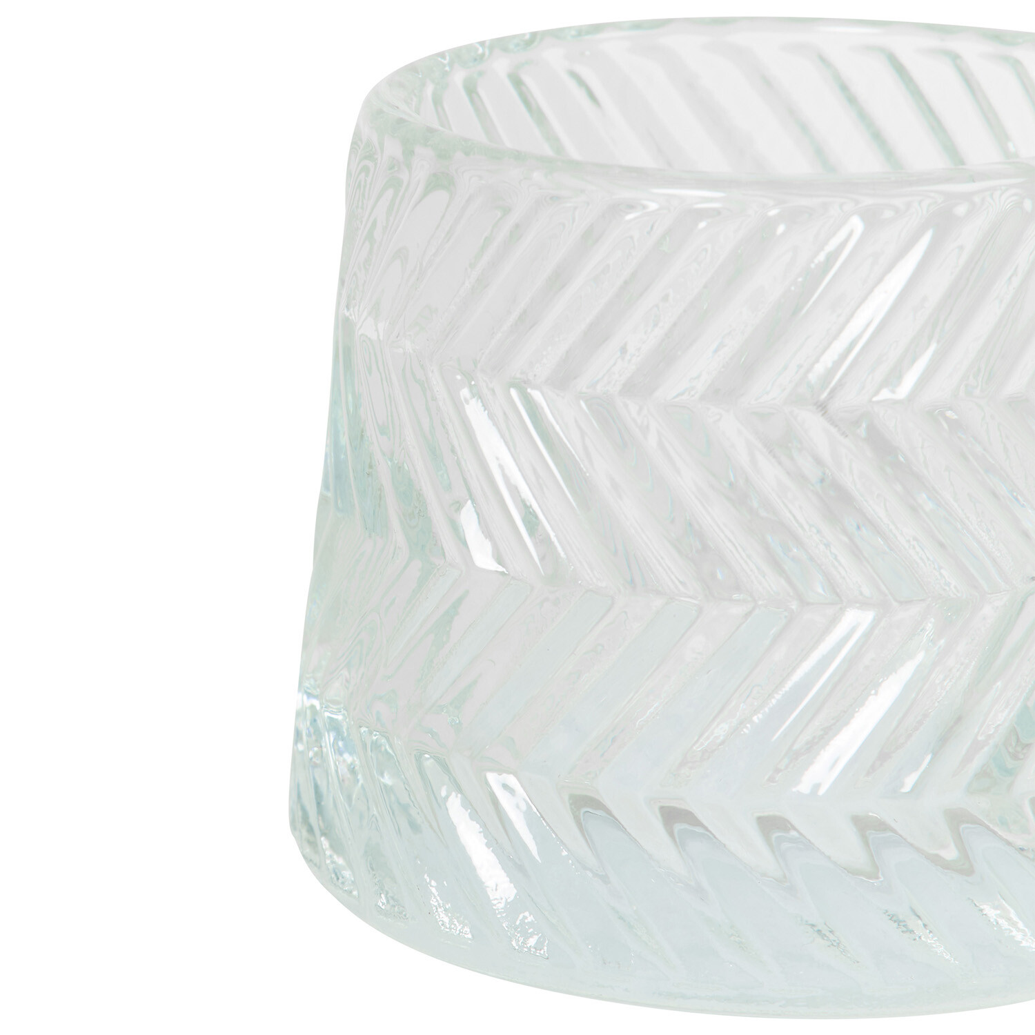 Glass Ribbed Tealight Holder - Clear Image 3