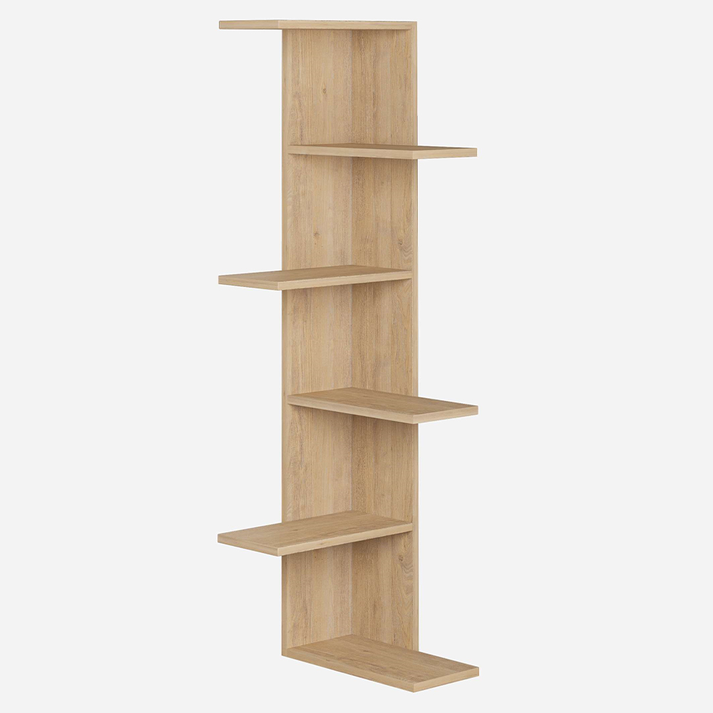 Decortie Saso Oak 5 Tier Medium Corner Display Unit Image 2