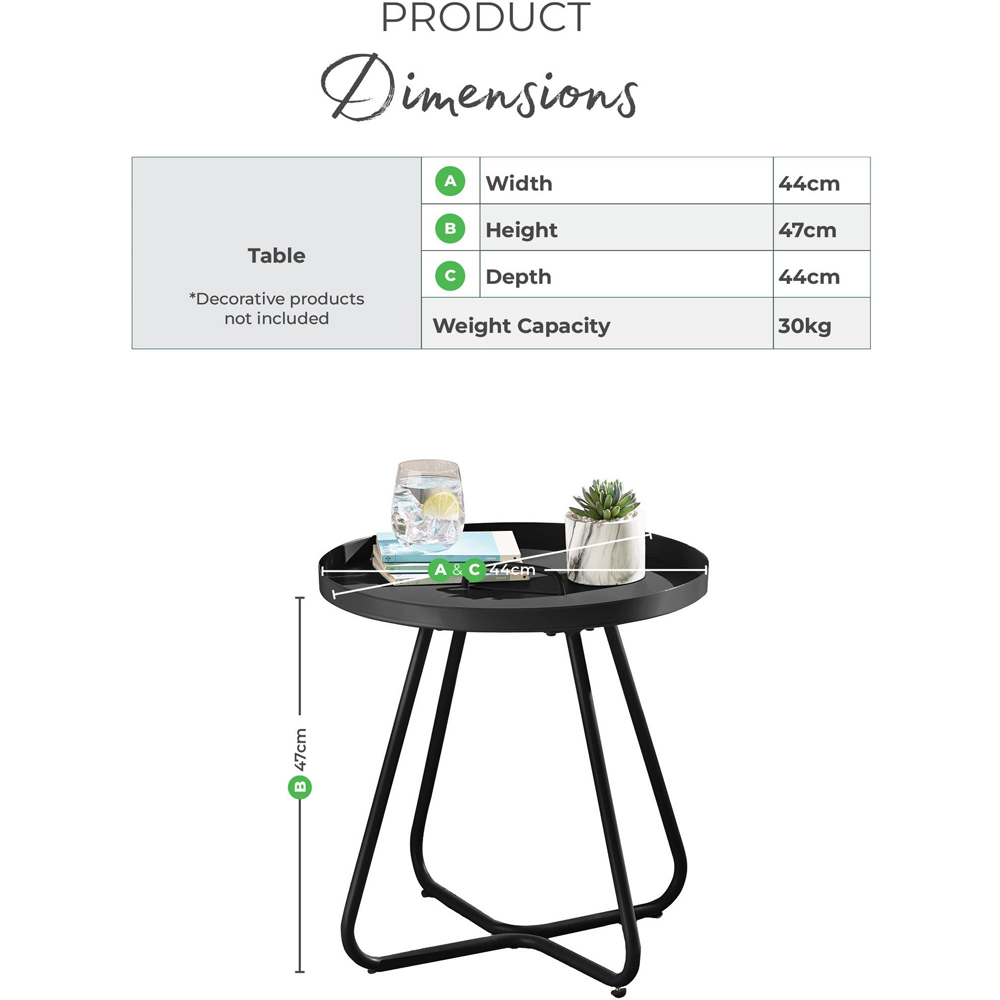 Furniturebox Agen Cream Metal Outdoor Round Side Table Image 6