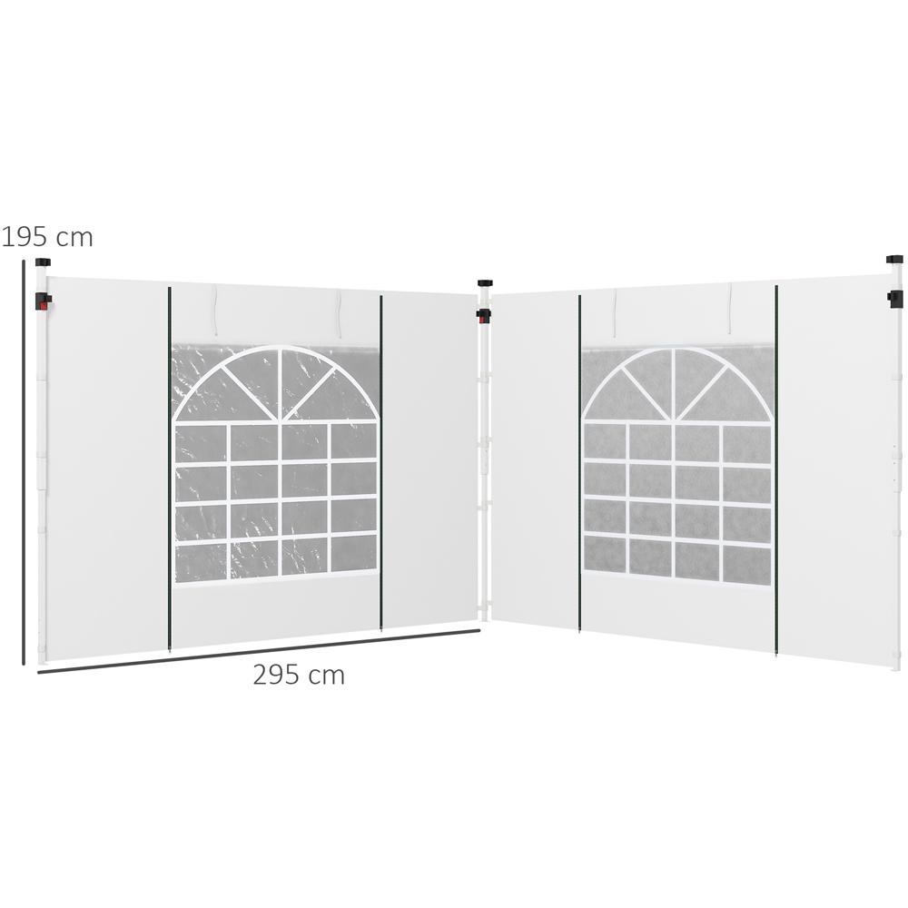 Outsunny White Replacement Gazebo Side Panel 2 Pack Image 7