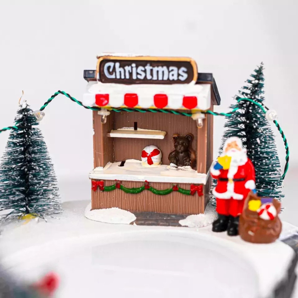 Marco Paul LED Ice Skating Christmas Village Scene Decoration Image 4