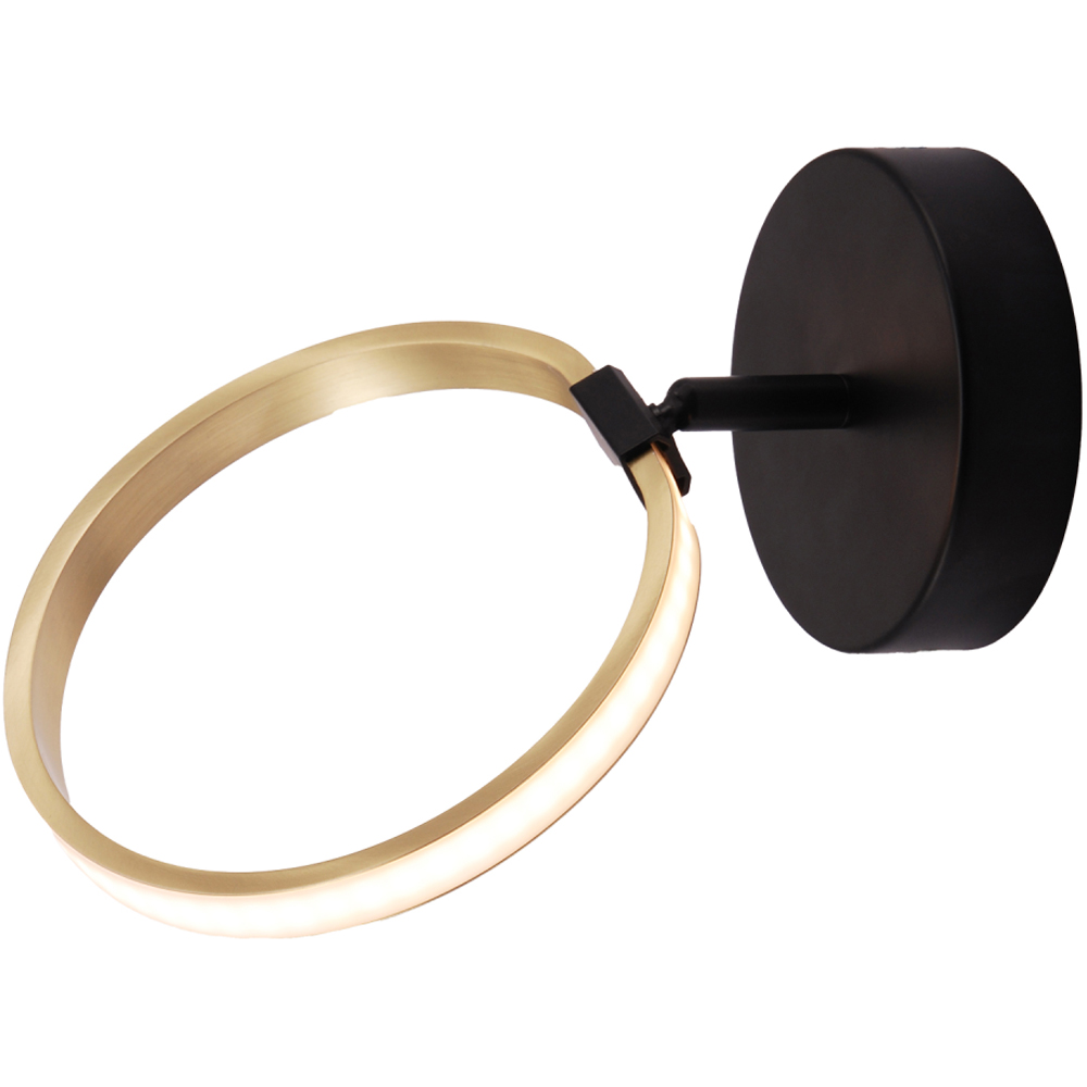 Happy Homewares Gold Ring LED Ceiling Light with Matte Black Base Image 5
