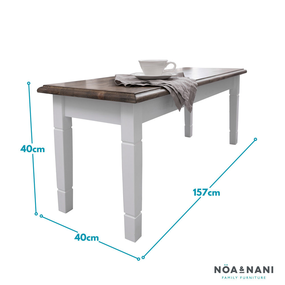 Noa and Nani Canterbury White and Dark Pine Hallway Bench 127cm Image 9