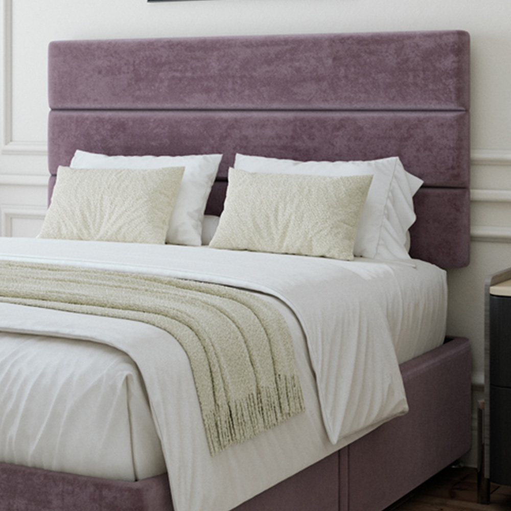 Bedmaster Single Mauve Naples Velvet 2 Drawers Divan Base Image 2