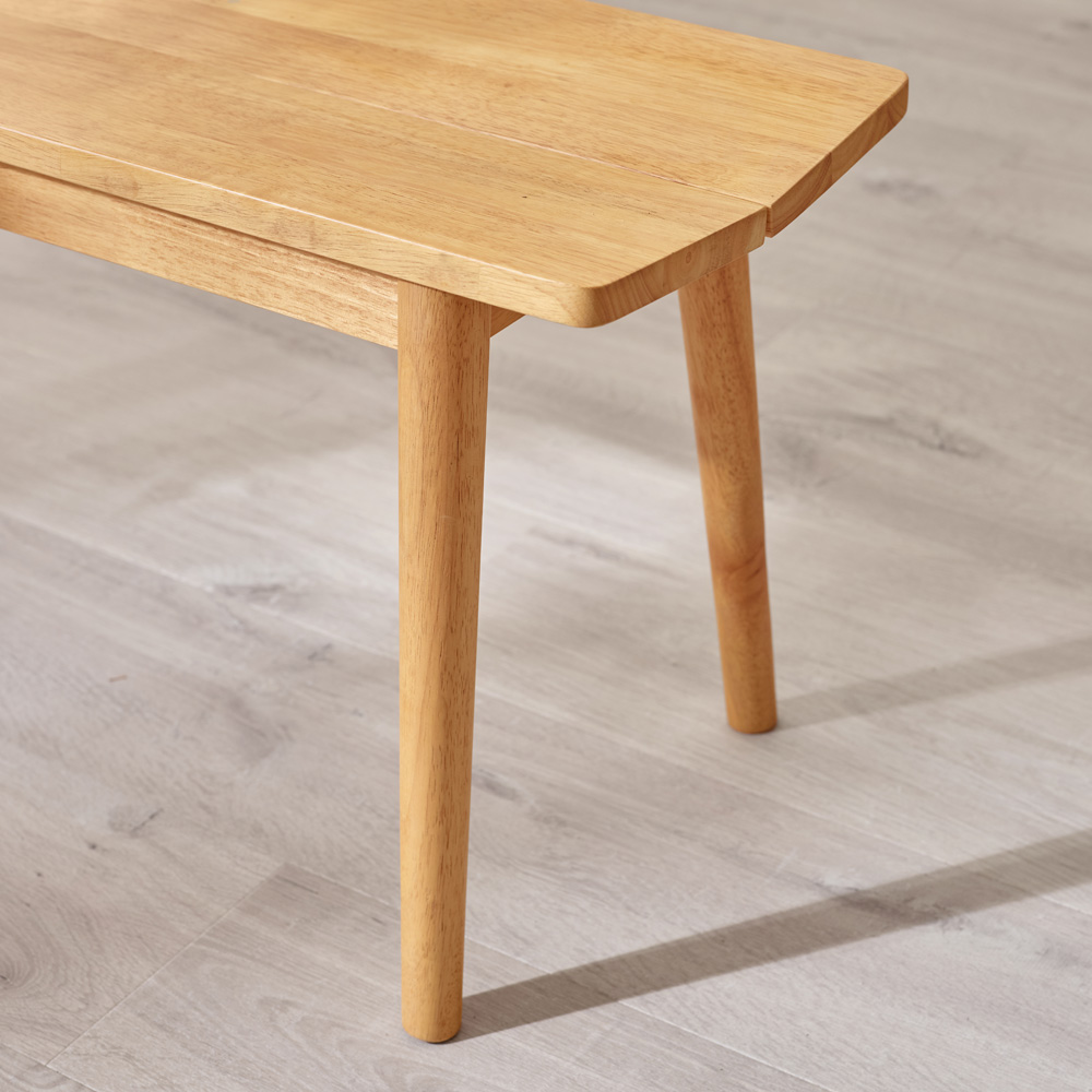 Furniturebox Lymington Marros 4 Seater Wooden Dining Set with Bench Oak Effect Image 4