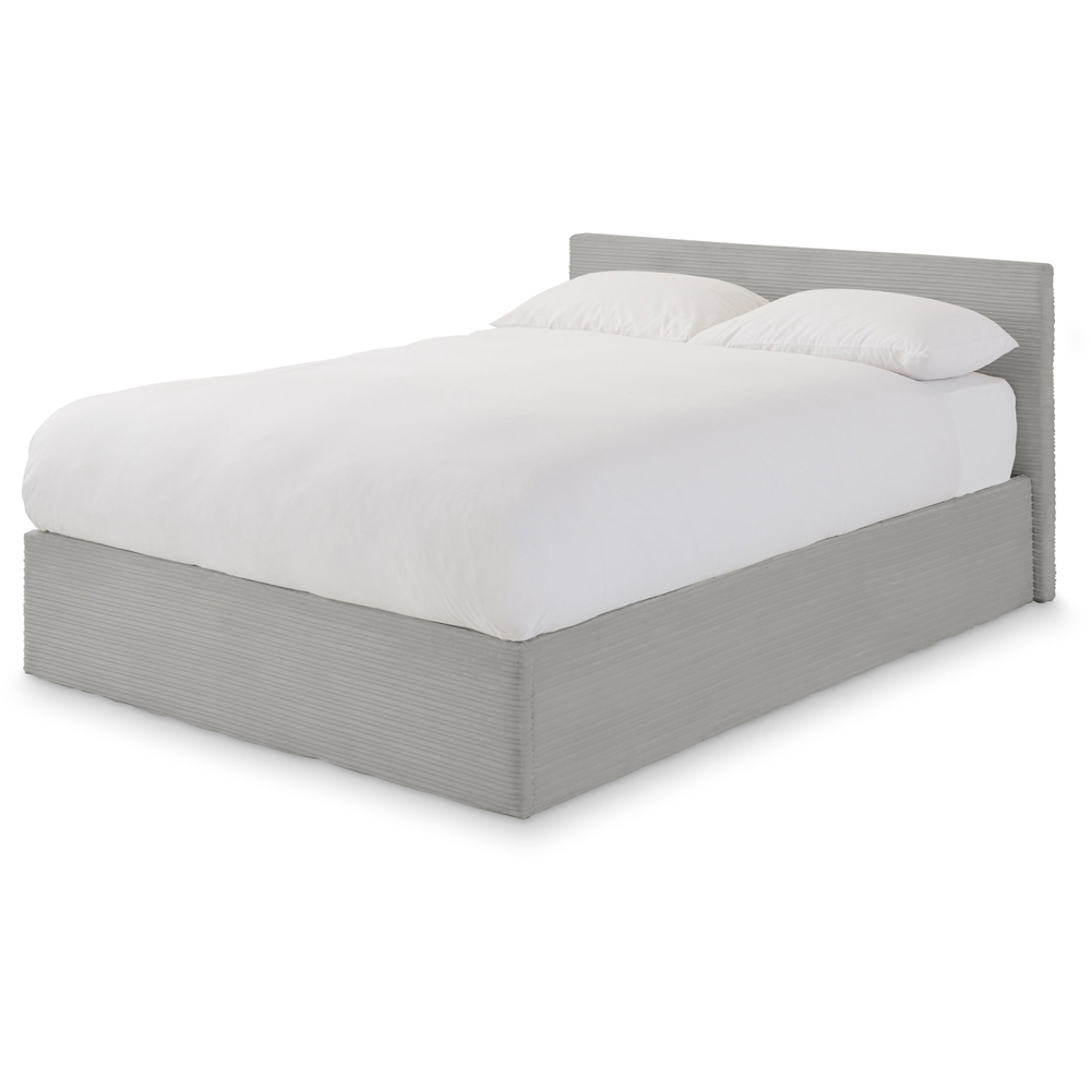 GFW Small Double Grey Corduroy End Lift Ottoman Bed Image 4