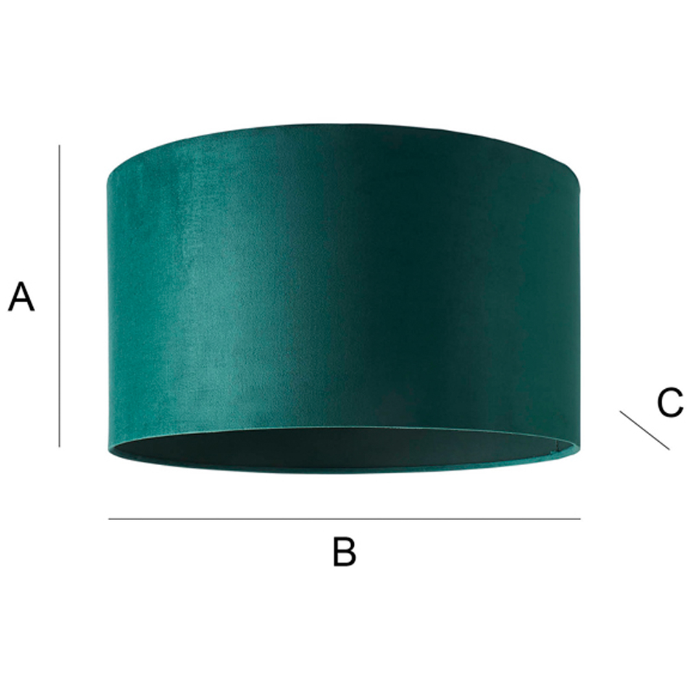 ValueLights Reni Forest Green Velvet Ceiling Drum Lamp Shade Large Image 8