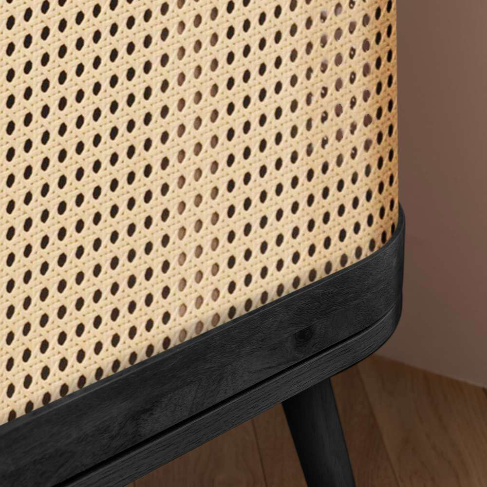 Birlea Noah 3 Door Black Rattan Sideboard Image 7