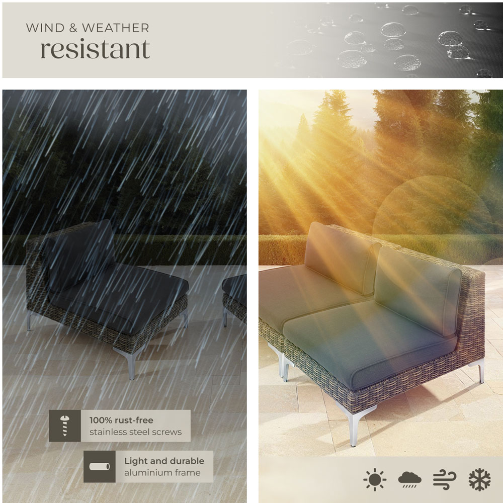 tectake Villanova Rattan Middle Garden Chair with Cushion Image 7