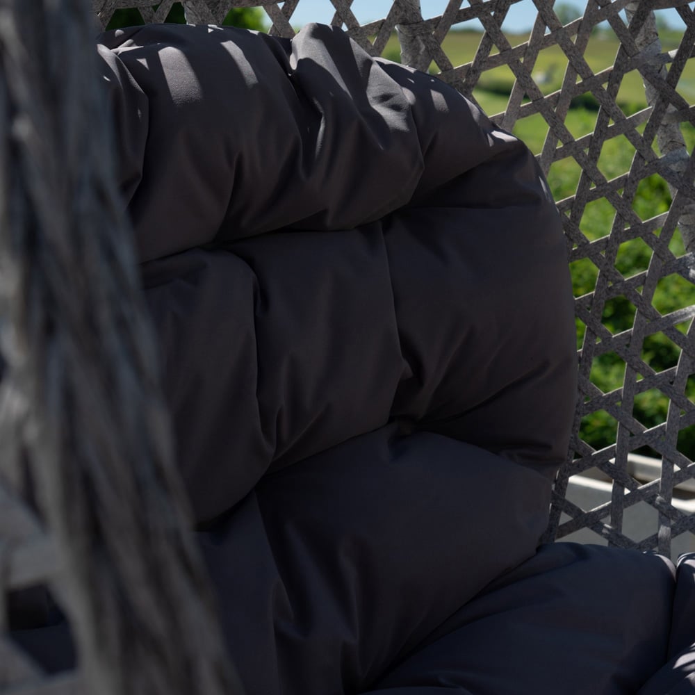 Artemis Home Alston 2 Seater Dark Grey Garden Hanging Egg Chair Image 4