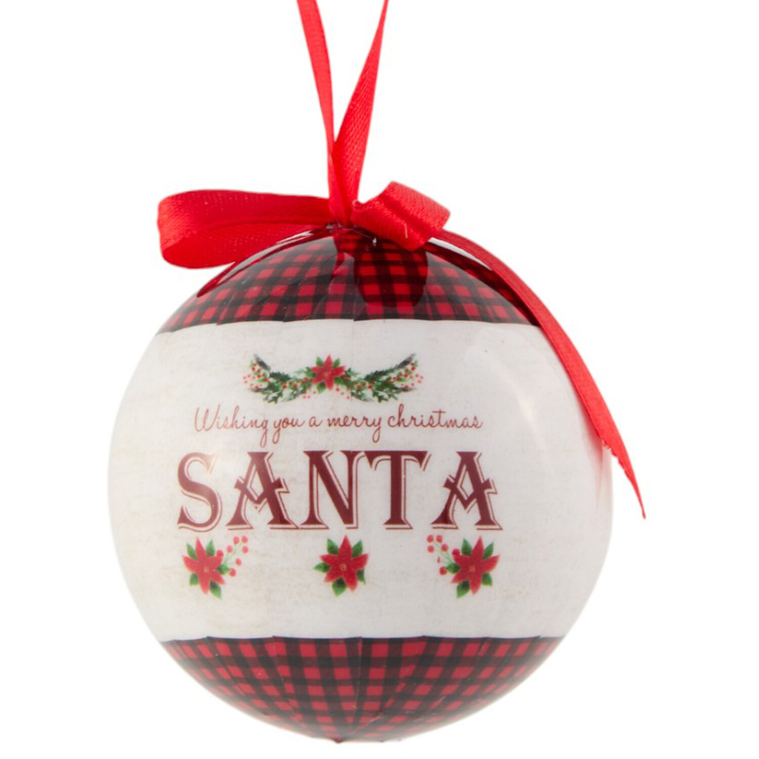 Set of 6 Santas Chalet Baubles Red and Green Image 3