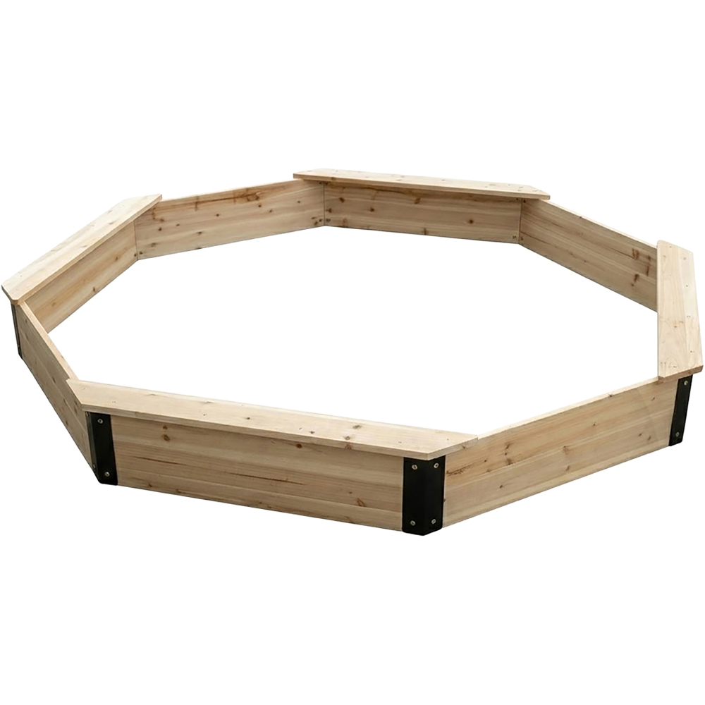 Charles Bentley Wooden Sandpit with Seating and Cover Image 5