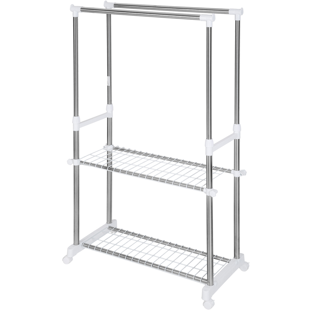 tectake 2 Shelf Height Adjustable Clothes Rail Image 4