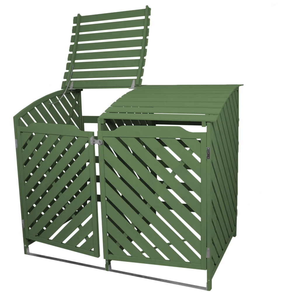 Monster Shop Sage Green Double Wheelie Bin Storage Image 2