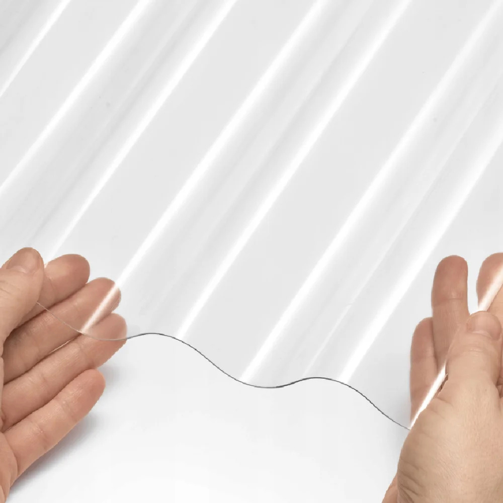 TG Crafters SunPlex Clear Polycarbonate Corrugated Roof Sheet 800 x 2750mm 3 Pack Image 2