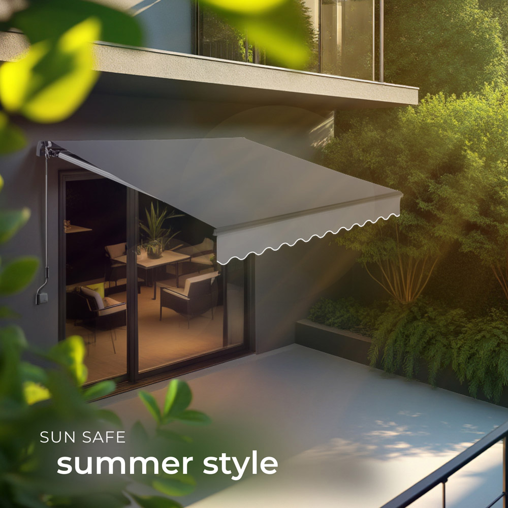 tectake Ornella Dark Grey Retractable Awning 250 x 200cm Image 7